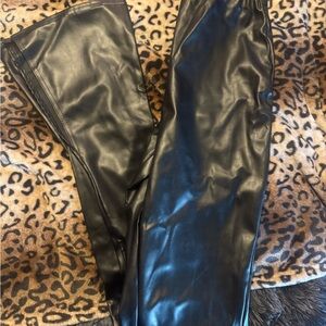 Black Faux Leather Pants